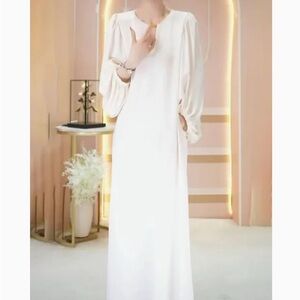 long-sleeved dress, high-end elegant lady style, slimming A-line skirt.